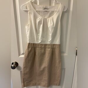 Banana Republic white and tan sleeveless dress